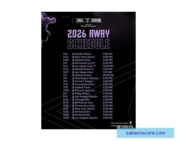 WNBA官方公布2026赛季选秀时间揭幕战将于五月开启